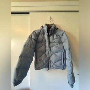 Women’s Marmot Goose Down Puffer Jacket Size S Light Blue